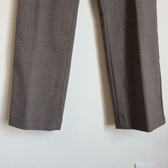 Talbots Signature Dress Pants Brown Plaid Straight Leg Trousers Sz 8 Career Wear - Picture 2 of 11